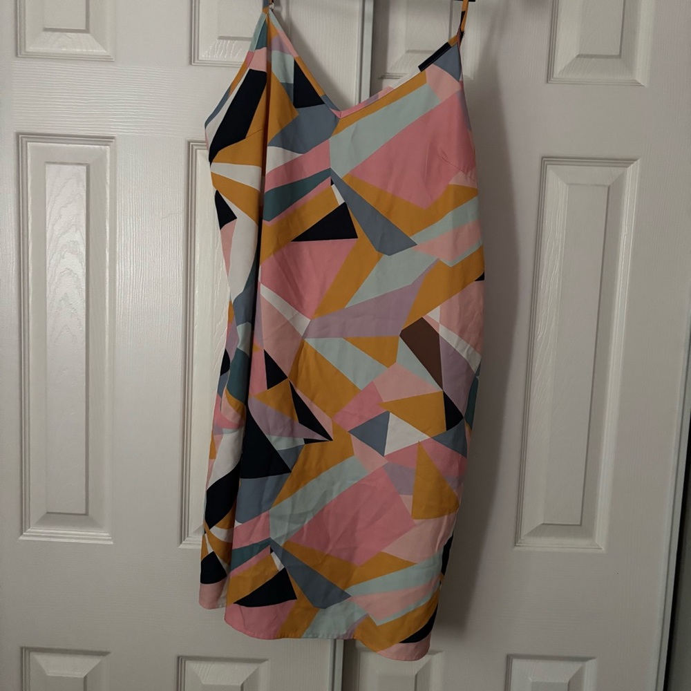 Geometric Multicolor Slip Dress